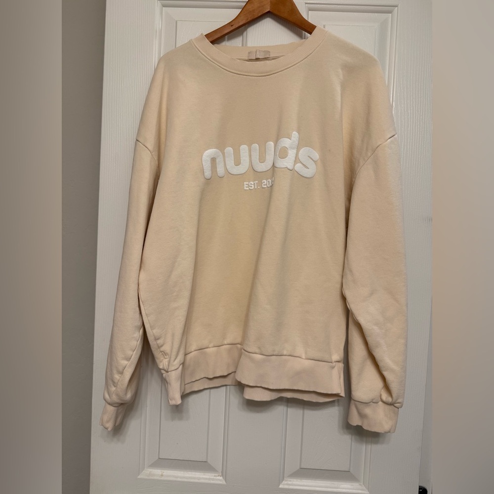 Nuuds Limited Edition Birthday Crewneck Sweatshirt - Bone/Sand Large